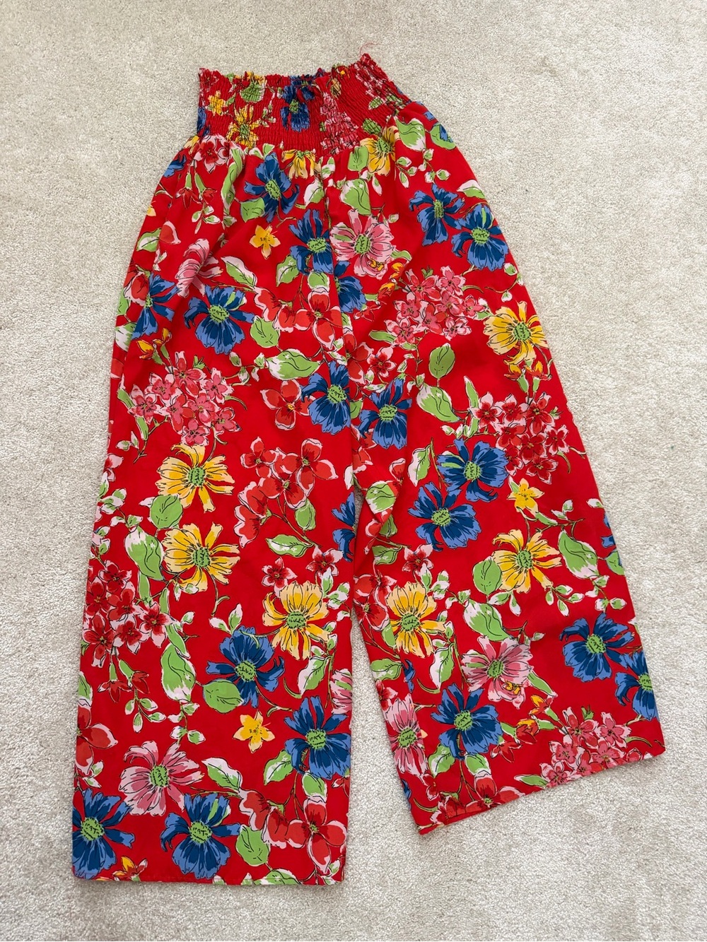 Sienna Sky Red Floral Smocked Waist Pants